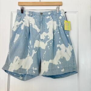 Chloe Cox Upcycled / Handmade Bleached Denim Shorts — Size Medium, NWT